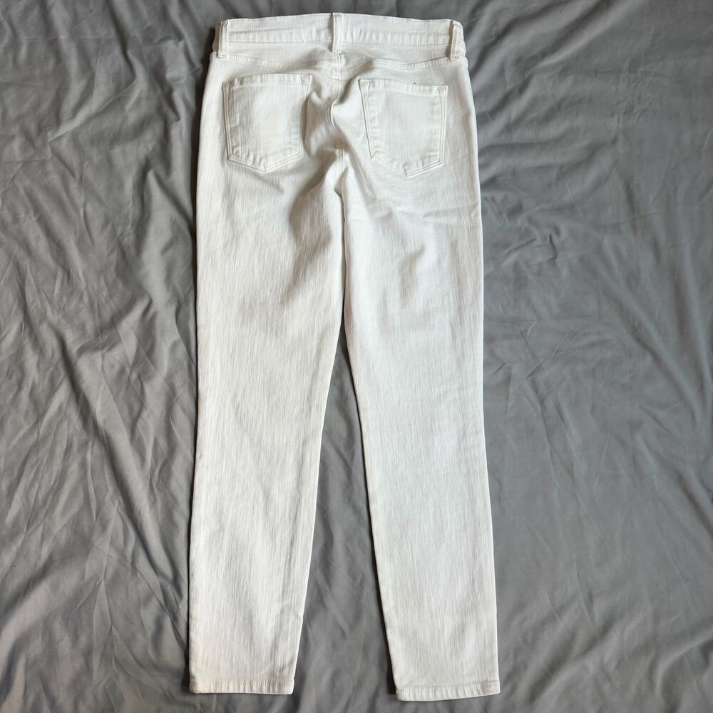 J Brand White Skinny Jeans Size 27 Textured Dot Stretch Denim - Picture 4 of 13